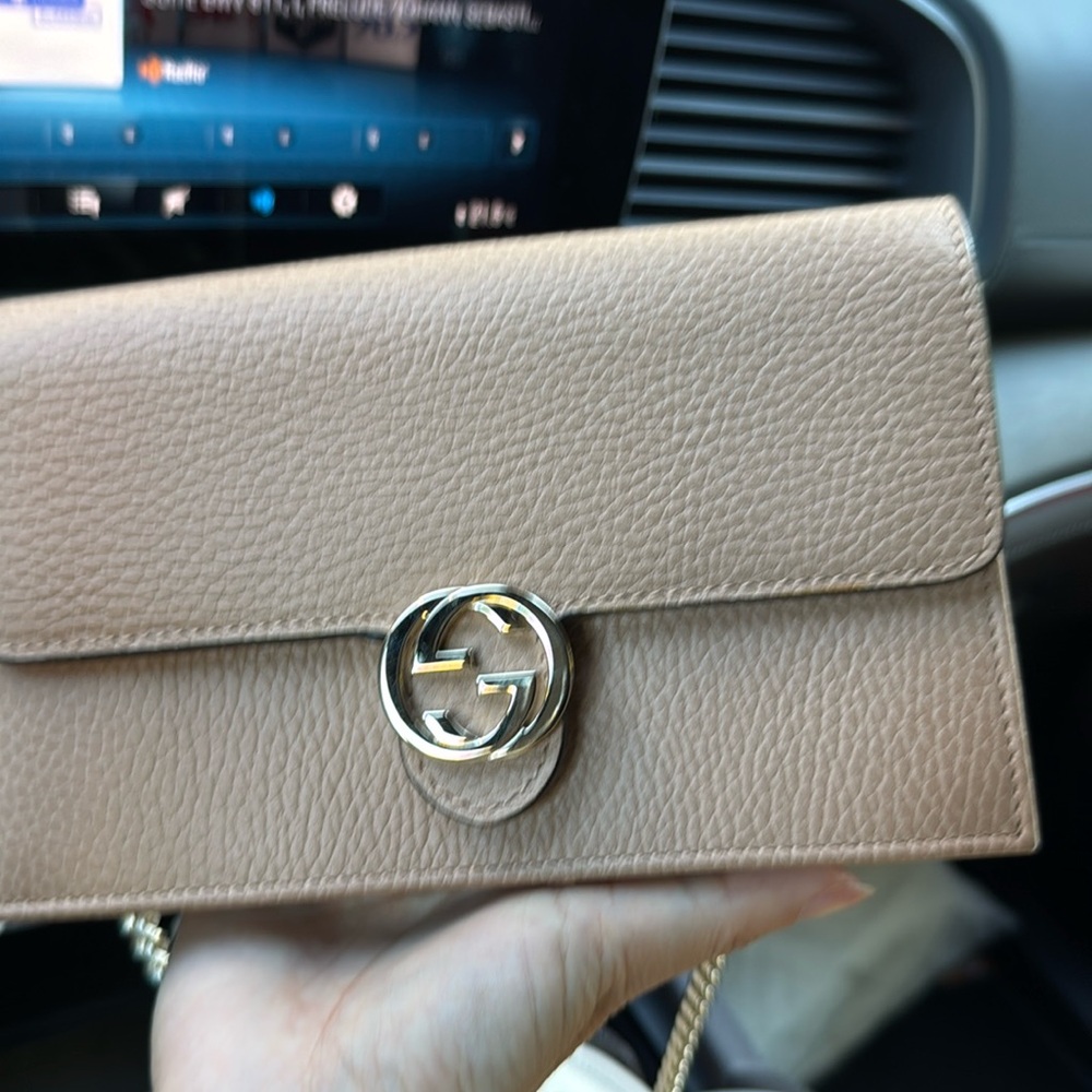 Gucci Tan Leather Clutch